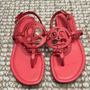 Pink Coach Jaci leather Sandals
